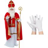 Sinterklaas kostuum - inclusief witte handschoenen kort - Carnavalskostuums