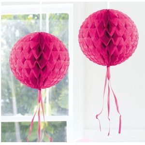 Decoratiebollen fel roze 30 cm - Hangdecoratie