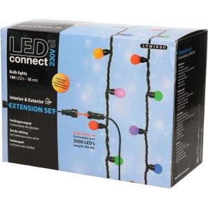 Kerst LED lichtsnoer multikleur 100 lampjes schakelbaar binnen/buiten - Lichtsnoeren