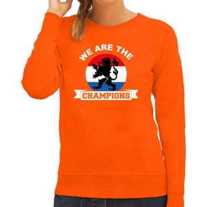 Oranje sweater / trui Holland / Nederland supporter we are the champions EK/ WK voor dames - Feesttruien