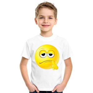 Emoticon t-shirt bedenkelijk wit kinderen - T-shirts
