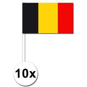 10 zwaaivlaggetjes Belgische vlag - Vlaggen