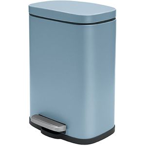 Spirella Pedaalemmer Venice - blauw - 5 liter - metaal - L21 x H30 cm - soft-close - toilet/badkamer