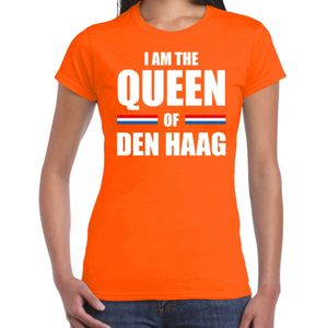 I am the Queen of Den Haag Koningsdag t-shirt oranje voor dames - Feestshirts