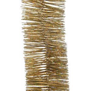8x Feestversiering folie slingers glitter goud 7,5 x 270 cm kunststof/plastic kerstversiering - Kerstslingers