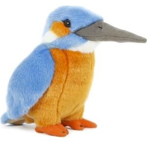 Pluche ijsvogel knuffel 15 cm speelgoed - Vogel dieren knuffels/knuffeldieren/knuffels voor kinderen