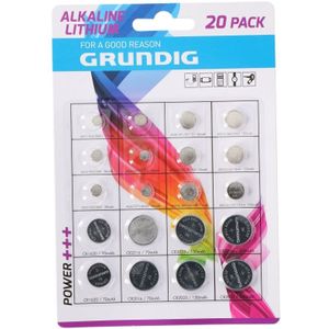 Grundig knoopcel batterijen - 40x - diverse maten - knoopcel batterijen - Knoopcel batterijen