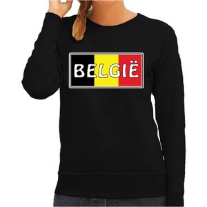 Belgie landen sweater zwart dames - Feesttruien