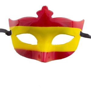 Supporters oogmasker vlag Spanje rood met geel - Verkleedmaskers