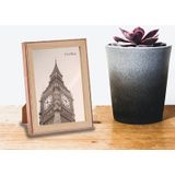 Kunststof fotolijst koper met hout geschikt voor een foto van 13 x 18 cm - Fotolijsten