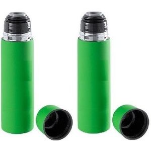 2 thermoskannen groen  RVS 500 ml - Thermosflessen