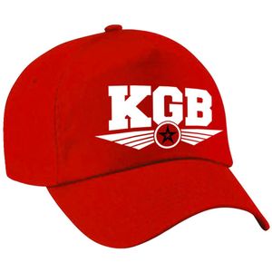 KGB agent tekst pet / baseball cap rood voor volwassenen - Verkleedhoofddeksels