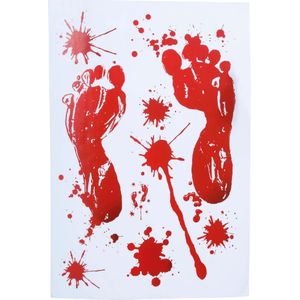 Horror raamstickers bloedspetters - 25 x 35 cm - herbruikbaar - Halloween thema decoratie/versiering - Feeststickers