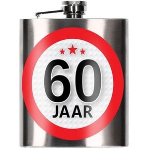 Funcadeau 60 jaar heupfles 200 ml - Feeststickers