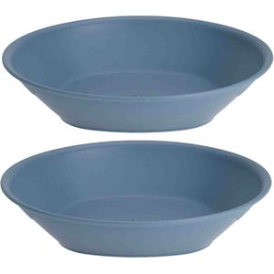 Excellent Houseware Ontbijt/dinerbordjes - 8x stuks - diep - blauw