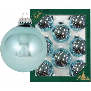 8x Starlight blauwe glazen kerstballen glans 7 cm kerstboomversiering - Kerstbal