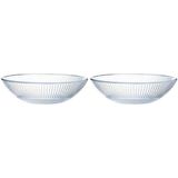 2x Salade schalen/slakommen van glas met relief 26 cm - Schalen en kommen - Keuken accessoires