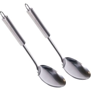 Alessandro opscheplepel - 2x - zilver - RVS - 32 cm - Keukengerei - groot