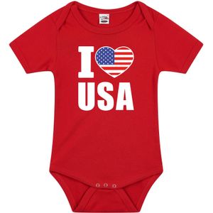 I love USA baby rompertje rood Amerika jongen/meisje - Rompertjes