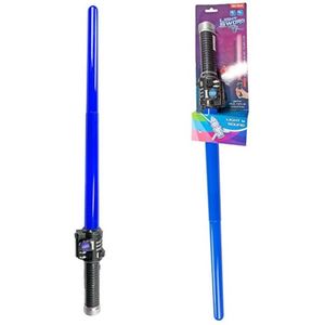 Lichtzwaard - blauw - 62 cm - kunststof - uitschuifbaar - licht en geluid - accessoires - Verkleedattributen