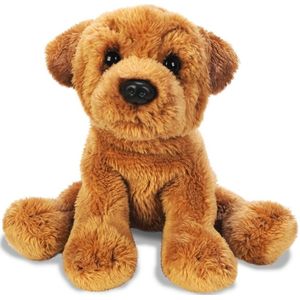 Suki gifts Knuffel hond - Sharpei - knuffeldier - bruin - pluche - 13 cm