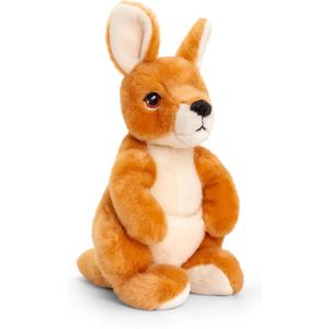 Pluche knuffel dieren wallaby kangoeroe 27 cm - Knuffelbeesten speelgoed