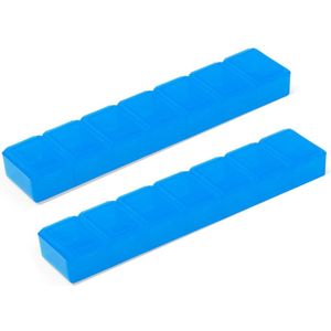 2x Medicijnen doos/pillendoos 7 daags blauw 15 cm - Pillendoosjes