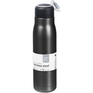 RVS thermosfles / isoleerfles voor onderweg 550 ml zwart - Thermosflessen