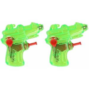 10x stuks kinder speelgoed mini waterpistolen groen - Waterpistolen