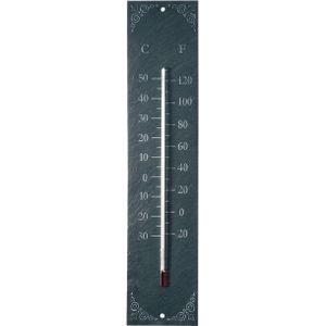 Binnen/buiten thermometer van leisteen 45 cm - Buitenthermometers
