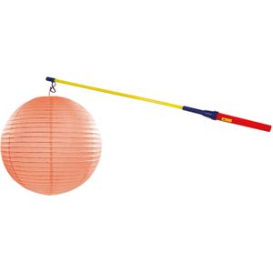 Lampionstokje 50 cm - met lampion - perzik oranje - D25 cm - Feestlampionnen