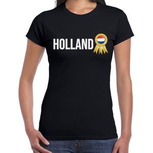 Verkleed T-shirt voor dames - Holland - zwart - voetbal supporter - themafeest - Nederland - Feestshirts