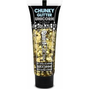 Paintglow Chunky Glittergel voor lichaam en gezicht - goud - 12 ml - Schmink