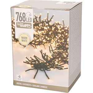Kerstverlichting cluster warm wit 768 lichtjes - Kerstverlichting kerstboom