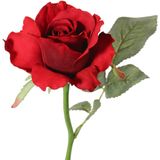 Kunstbloem roos Alice de luxe - 3x - rood - 30 cm - kunststof steel - decoratie - Kunstbloemen