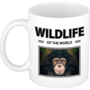 Aap / Chimpansee mok met dieren foto wildlife of the world - feest mokken