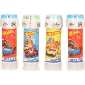 6x Hot Wheels race autos bellenblaas flesjes met bal spelletje in dop 60 ml voor kinderen - Bellenblaas