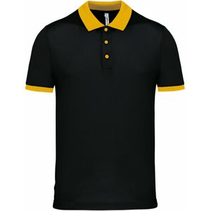 Poloshirt Sport Pro premium quality - zwart/geel - mesh polyester - voor heren  - Polo shirts