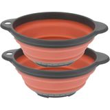 Excellent Houseware opvouwbaar vergiet - 2x - oranje/grijs - tpe - 23 cm