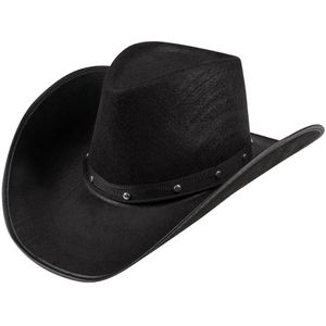 Carnaval verkleed Cowboy hoed Billy Boy - zwart - volwassenen - Western thema - Verkleedhoofddeksels