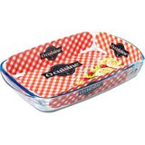 Set van 2x stuks rechthoekige glazen ovenschalen 2 liter 32 x 20 x 5 cm - Ovenschalen