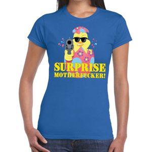 Fout paas t-shirt blauw surprise motherfucker voor dames - Feestshirts