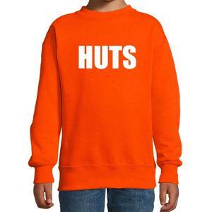HUTS tekst sweater oranje kids - Feesttruien