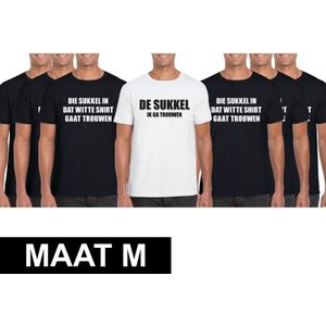 Vrijgezellenfeest heren t-shirt pakket De Sukkel - maat M - Feestshirts