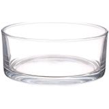 2x Lage Schalen/Vazen Transparant Rond Glas 8 X 19 cm - Cilindervormig - Glazen Vazen