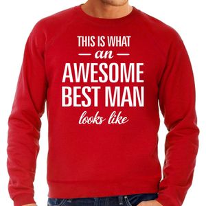 Awesome best man / getuige cadeau sweater rood heren - Feesttruien