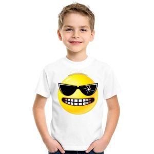 Emoticon t-shirt stoer wit kinderen - T-shirts