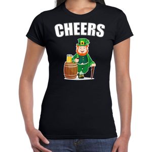 Cheers / St. Patricks day t-shirt / kostuum zwart dames - Feestshirts