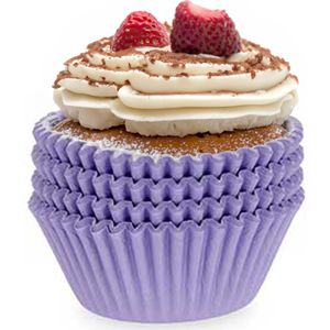 Muffin en cupcakes vormpjes - papier - paars - set 200x stuks - Dia 11 cm - Muffinvormen / cupcakevormen