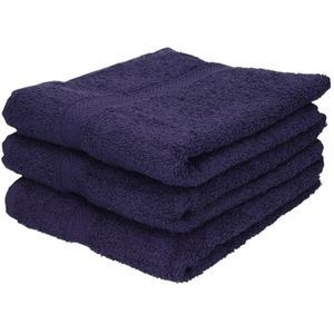 3x Towel City navy navy blauwe handdoeken 50 x 90 cm - Badhanddoek
